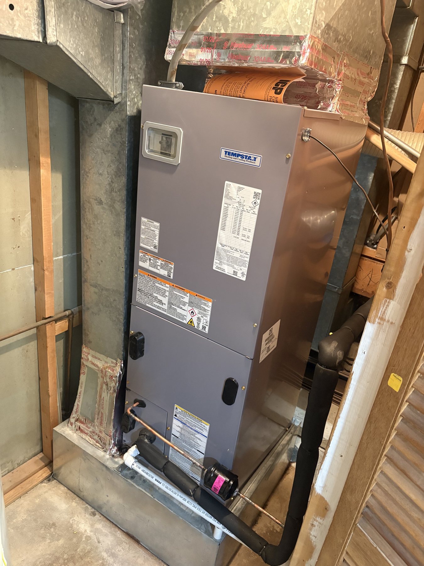Tempstar air handler installation